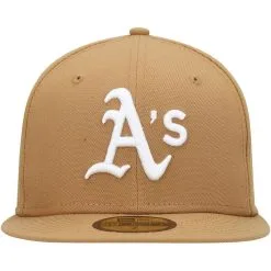 New Era Men's Tan Oakland Athletics Wheat 59FIFTY Fitted Hat -Minnesota Twins Shop DSCO1148322194 2H4Q ALT2