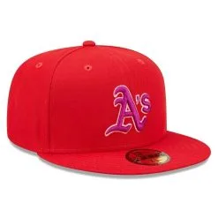 New Era Men's Red Oakland Athletics Purple Undervisor 59FIFTY Fitted Hat -Minnesota Twins Shop DSCO1148322374 2910 ALT3
