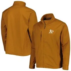 Dunbrooke Men's Tan Oakland Athletics Journey Tri-Blend Full-Zip Jacket