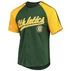 Stitches Men's Green Oakland Athletics Button-Down Raglan Replica Jersey -Minnesota Twins Shop DSCO1151427741 2041 ALT2