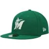 New Era Men's Kelly Green Miami Marlins White Logo 59FIFTY Fitted Hat