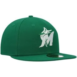 New Era Men's Kelly Green Miami Marlins White Logo 59FIFTY Fitted Hat -Minnesota Twins Shop DSCO1151427863 2041 ALT3