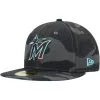 New Era Men's Camo Miami Marlins Dark 59FIFTY Fitted Hat
