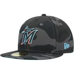New Era Men's Camo Miami Marlins Dark 59FIFTY Fitted Hat
