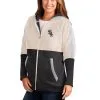 G-III 4Her By Carl Banks Women's Oatmeal/Black Chicago White Sox Shuffle It Raglan Full-Zip Hoodie