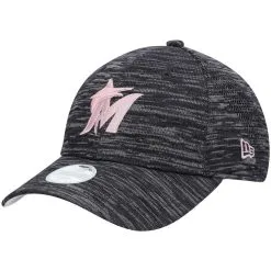 New Era Women's Heathered Charcoal Miami Marlins Tech 9FORTY Adjustable Hat