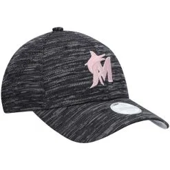New Era Women's Heathered Charcoal Miami Marlins Tech 9FORTY Adjustable Hat -Minnesota Twins Shop DSCO1152056796 4135 ALT3