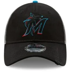 New Era Men's Black Miami Marlins Team Rustic Trucker 9TWENTY Adjustable Hat -Minnesota Twins Shop DSCO1152076028 EH7S ALT2