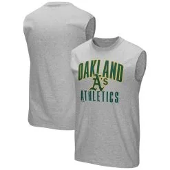 Fanatics Branded Men's Heather Gray Oakland Athletics Game Legend Sleeveless Shooter T-Shirt