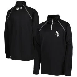 Stitches Youth Black Chicago White Sox Team Raglan Quarter-Zip Jacket