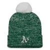 Fanatics Branded Women's Green/White Oakland Athletics Iconic Cuffed Knit Hat With Pom