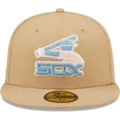 New Era Men's Tan Chicago White Sox 75th Anniversary Of Comiskey Park Sky Blue Undervisor 59FIFTY Fitted Hat -Minnesota Twins Shop DSCO1152637404 3471 ALT2