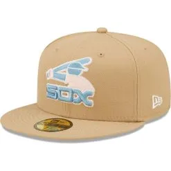 New Era Men's Tan Chicago White Sox 75th Anniversary Of Comiskey Park Sky Blue Undervisor 59FIFTY Fitted Hat -Minnesota Twins Shop DSCO1152637404 3471 ALT3