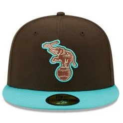 New Era Men's Brown/Mint Oakland Athletics Walnut Mint 59FIFTY Fitted Hat -Minnesota Twins Shop DSCO1153008948 1453 ALT2