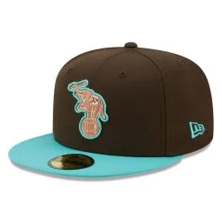 New Era Men's Brown/Mint Oakland Athletics Walnut Mint 59FIFTY Fitted Hat -Minnesota Twins Shop DSCO1153008948 1453 ALT3