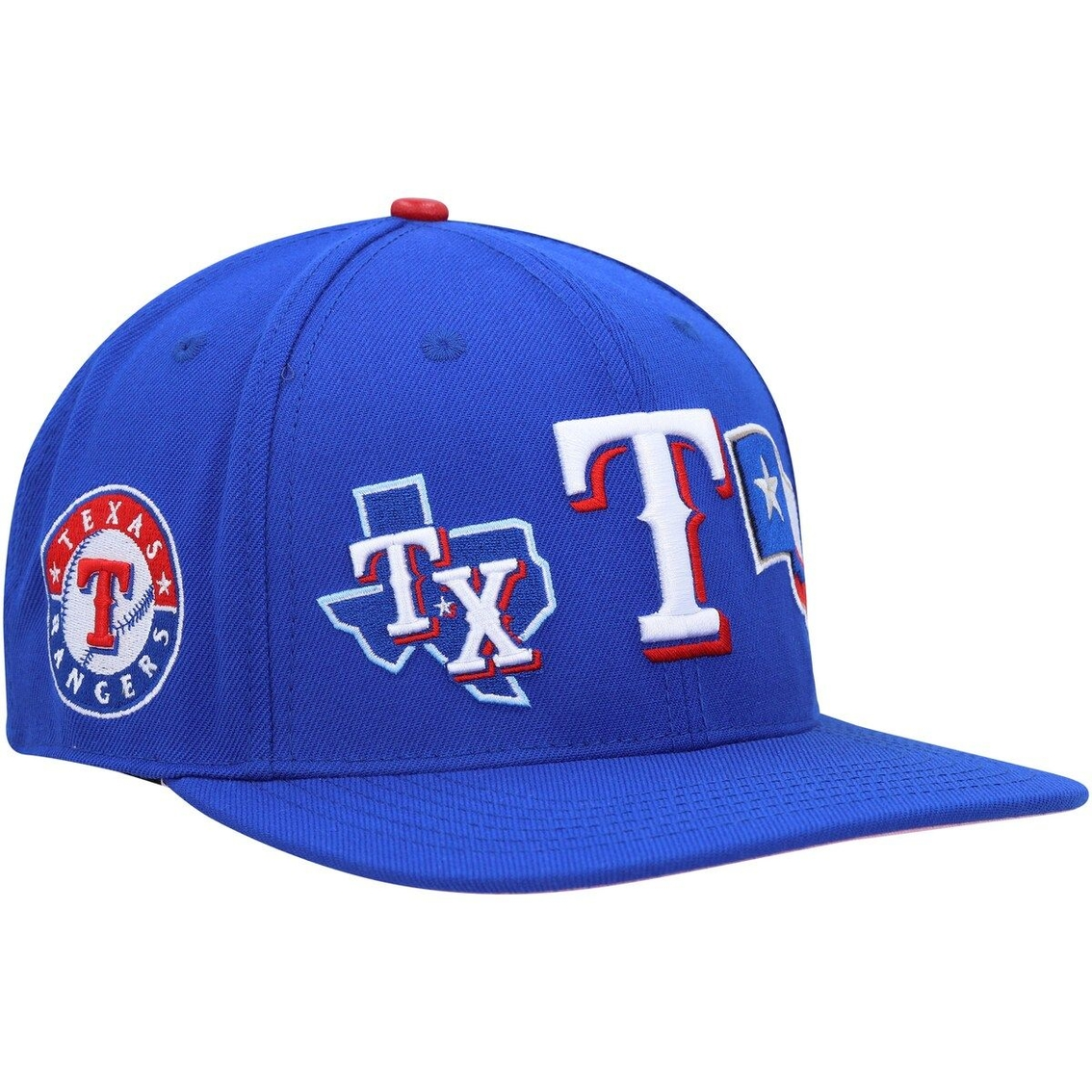 Pro Standard Men's Royal Texas Rangers Double City Pink Undervisor Snapback Hat 2 Pro Standard Men's Royal Texas Rangers Double City Pink Undervisor Snapback Hat - Image 2