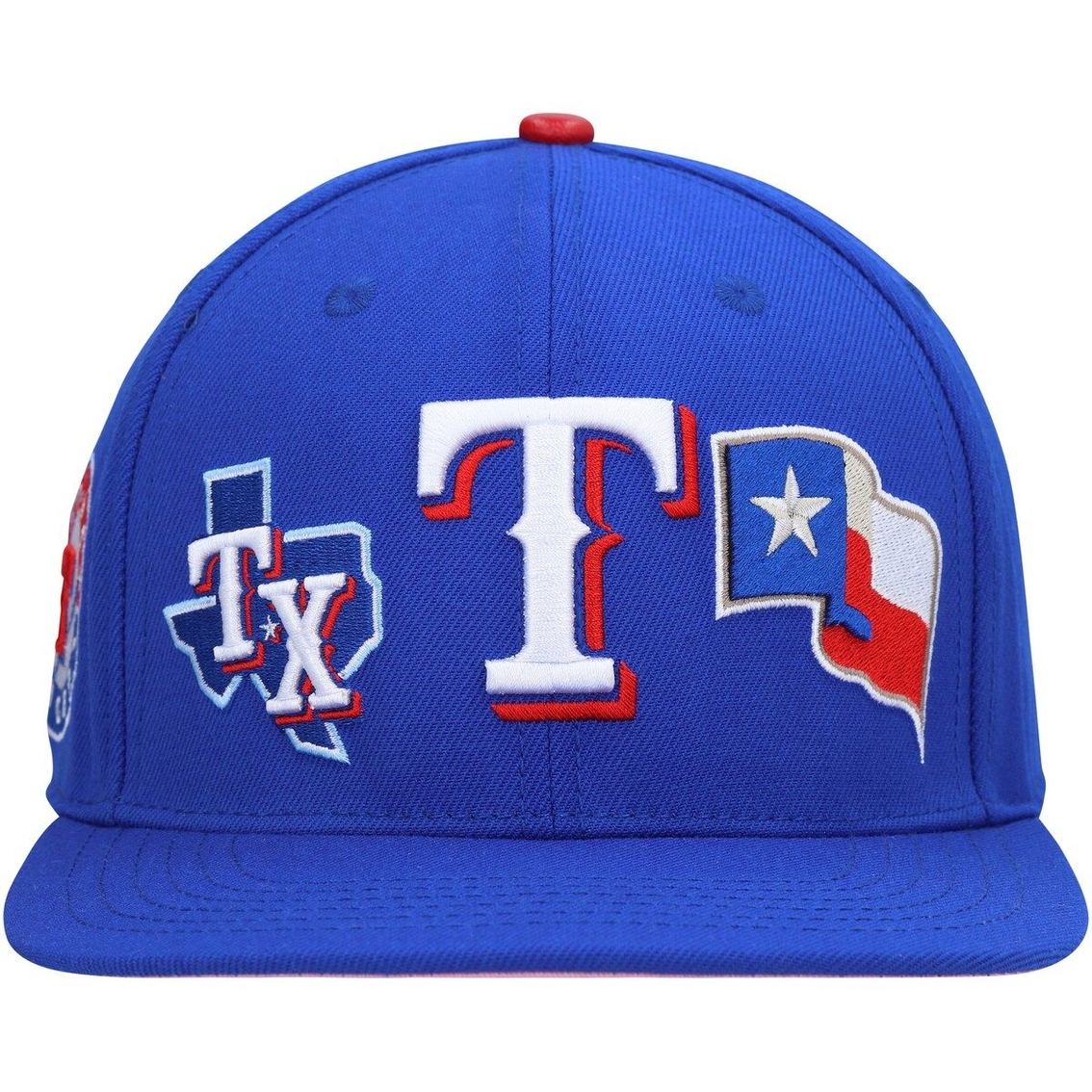 Pro Standard Men's Royal Texas Rangers Double City Pink Undervisor Snapback Hat 3 Pro Standard Men's Royal Texas Rangers Double City Pink Undervisor Snapback Hat - Image 3