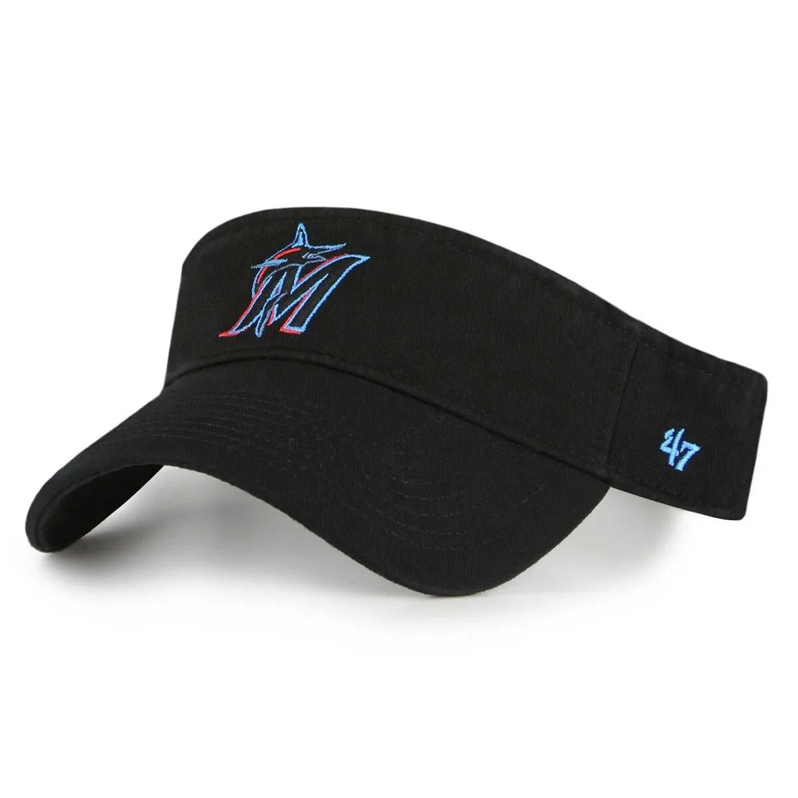 Men's '47 Black Miami Marlins Clean Up Logo Visor 2 Men's '47 Black Miami Marlins Clean Up Logo Visor - Image 2