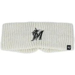 '47 Women's Cream Miami Marlins Meeko Knit Headband