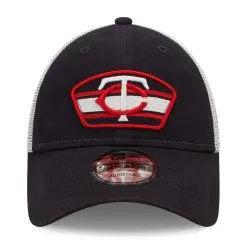 New Era Men's Navy/White Minnesota Twins Logo Patch 9FORTY Trucker Snapback Hat -Minnesota Twins Shop DSCO1153012735 GZKZ ALT2