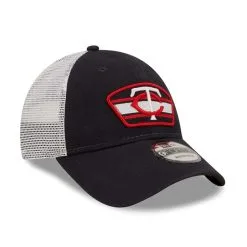 New Era Men's Navy/White Minnesota Twins Logo Patch 9FORTY Trucker Snapback Hat -Minnesota Twins Shop DSCO1153012735 GZKZ ALT3