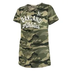 Girls Youth New Era Green Oakland Athletics 2021 Armed Forces Day Brushed Camo V-Neck T-Shirt 6 Girls Youth New Era Green Oakland Athletics 2021 Armed Forces Day Brushed Camo V-Neck T-Shirt -Minnesota Twins Shop DSCO1153016414 2041 ALT2