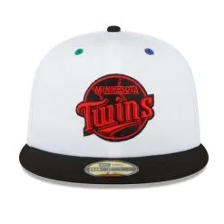 Men's New Era White/Black Minnesota Twins Final Season At HHH Metrodome Primary Eye 59FIFTY Fitted Hat -Minnesota Twins Shop DSCO1153017086 3550 ALT2