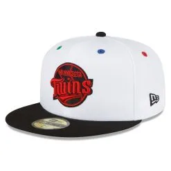 Men's New Era White/Black Minnesota Twins Final Season At HHH Metrodome Primary Eye 59FIFTY Fitted Hat -Minnesota Twins Shop DSCO1153017086 3550 ALT3
