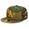 New Era Men's Camo Oakland Athletics Team Color Undervisor 59FIFTY Fitted Hat