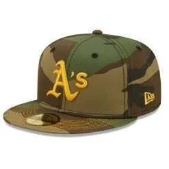 New Era Men's Camo Oakland Athletics Team Color Undervisor 59FIFTY Fitted Hat