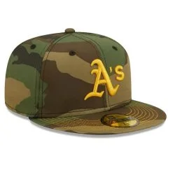 New Era Men's Camo Oakland Athletics Team Color Undervisor 59FIFTY Fitted Hat -Minnesota Twins Shop DSCO1153017410 BGrd ALT3