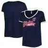 Soft As A Grape Women's Navy Minnesota Twins Plus Size V-Neck T-Shirt