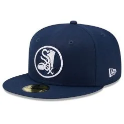 New Era Men's Navy Chicago White Sox Cooperstown Collection Oceanside Green Undervisor 59FIFTY Fitted Hat