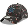 New Era Women's Black Miami Marlins Team Blossom 9TWENTY Adjustable Hat