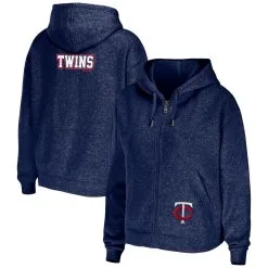 WEAR By Erin Andrews Women's Navy Minnesota Twins Full-Zip Hoodie