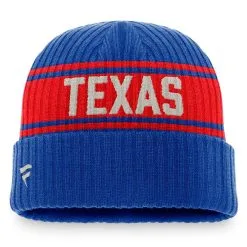 Fanatics Branded Men's Royal/Red Texas Rangers True Classic Retro Cuffed Knit Hat -Minnesota Twins Shop DSCO1153023758 1350 ALT2
