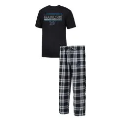 Concepts Sport Men's Black/Gray Miami Marlins Badge T-Shirt & Pants Sleep Set