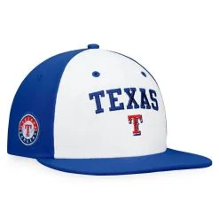 Fanatics Branded Men's White/Royal Texas Rangers Iconic Color Blocked Fitted Hat