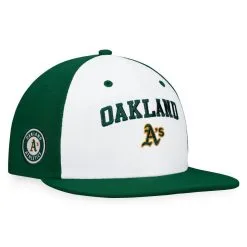 Fanatics Branded Men's White/Green Oakland Athletics Iconic Color Blocked Fitted Hat