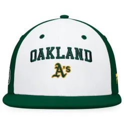 Fanatics Branded Men's White/Green Oakland Athletics Iconic Color Blocked Fitted Hat -Minnesota Twins Shop DSCO1153403651 3550 ALT2