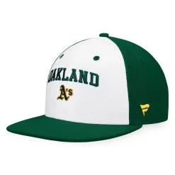 Fanatics Branded Men's White/Green Oakland Athletics Iconic Color Blocked Fitted Hat -Minnesota Twins Shop DSCO1153403651 3550 ALT3