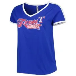 Soft As A Grape Women's Royal Texas Rangers Plus Size V-Neck T-Shirt -Minnesota Twins Shop DSCO1153636292 1350 ALT2