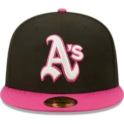 New Era Men's Black/Pink Oakland Athletics 1972 World Series S Passion 59FIFTY Fitted Hat -Minnesota Twins Shop DSCO1154012539 1007 ALT2