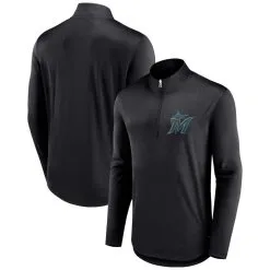 Fanatics Branded Men's Black Miami Marlins Tough Minded Quarter-Zip Jacket