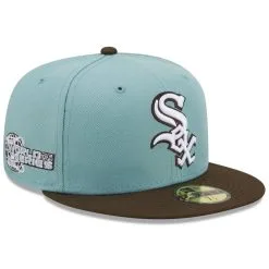 New Era Men's Light Blue/Brown Chicago White Sox 2005 World Series Beach Kiss 59FIFTY Fitted Hat