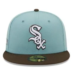 New Era Men's Light Blue/Brown Chicago White Sox 2005 World Series Beach Kiss 59FIFTY Fitted Hat -Minnesota Twins Shop DSCO1154672627 1191 ALT2