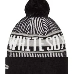New Era Men's Black Chicago White Sox Striped Cuffed Knit Hat With Pom -Minnesota Twins Shop DSCO1154672721 1007 ALT2