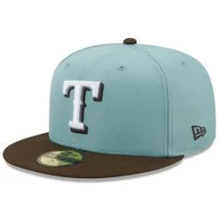 New Era Men's Light Blue/Brown Texas Rangers 2010 World Series Beach Kiss 59FIFTY Fitted Hat -Minnesota Twins Shop DSCO1154722651 1191 ALT3