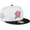 New Era Men's White Miami Marlins Neon Eye 59FIFTY Fitted Hat