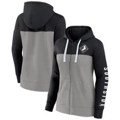 Fanatics Branded Women's Black/Gray Chicago White Sox Take The Field Colorblocked Hoodie Full-Zip Jacket
